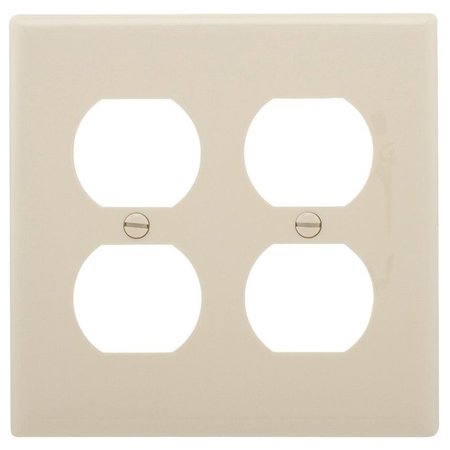 EATON WIRING DEVICES Wallplate Rcpt Lt Almond 2G 5150LA